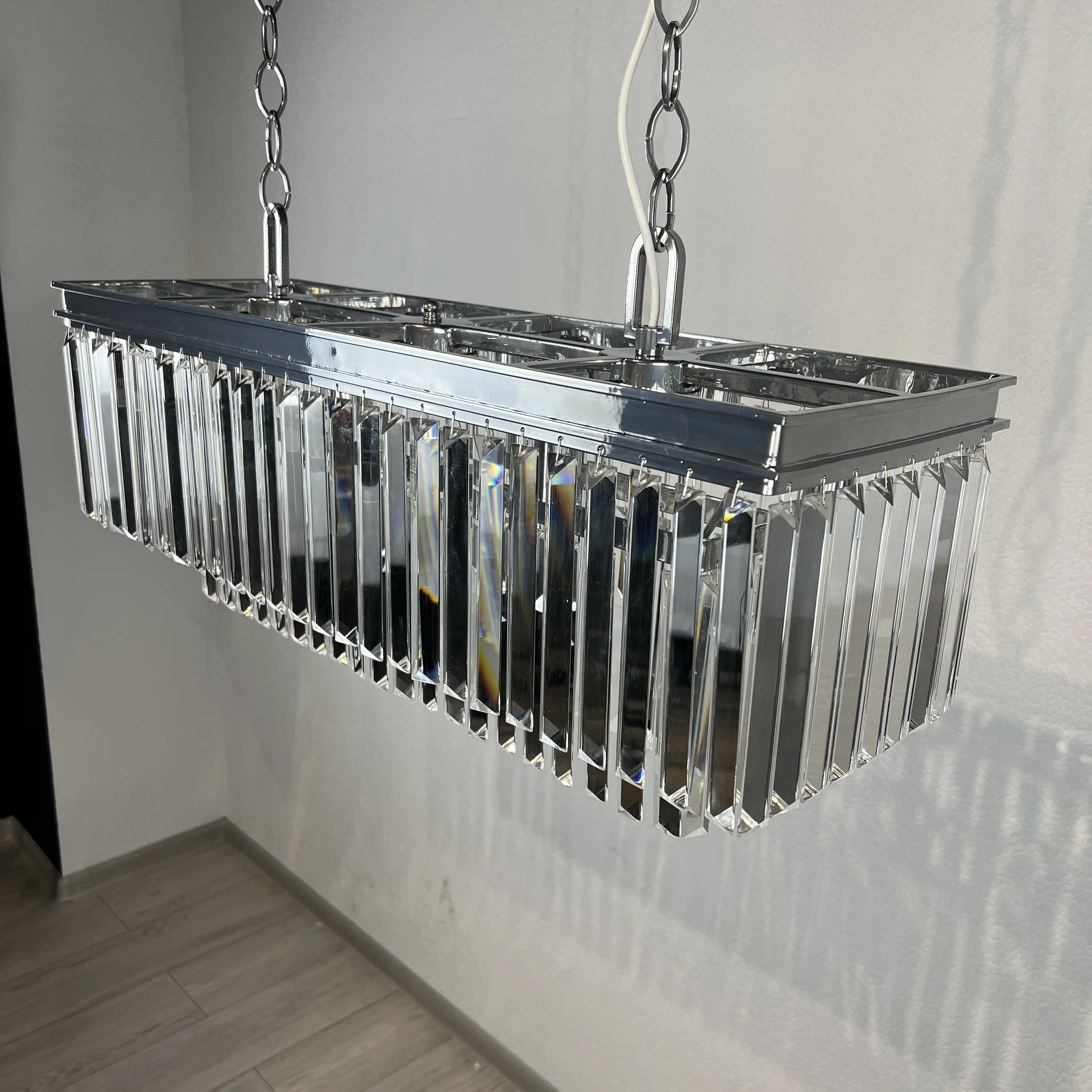 Подвесная люстра RH 1920S ODEON CLEAR GLASS FRINGE chrome - миниатюра 6