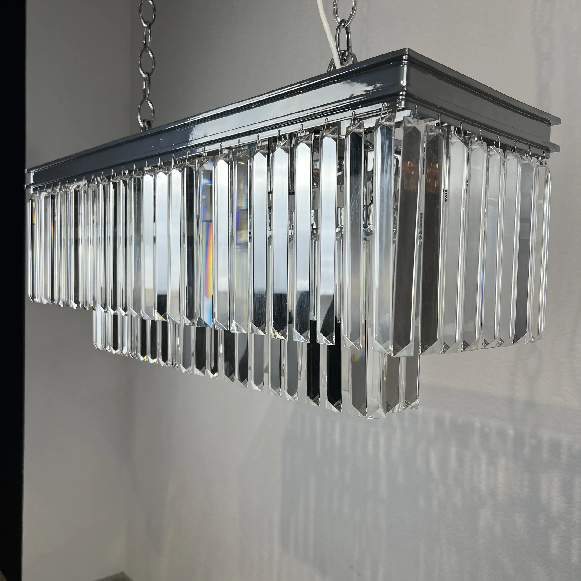 Подвесная люстра RH 1920S ODEON CLEAR GLASS FRINGE chrome - миниатюра 7