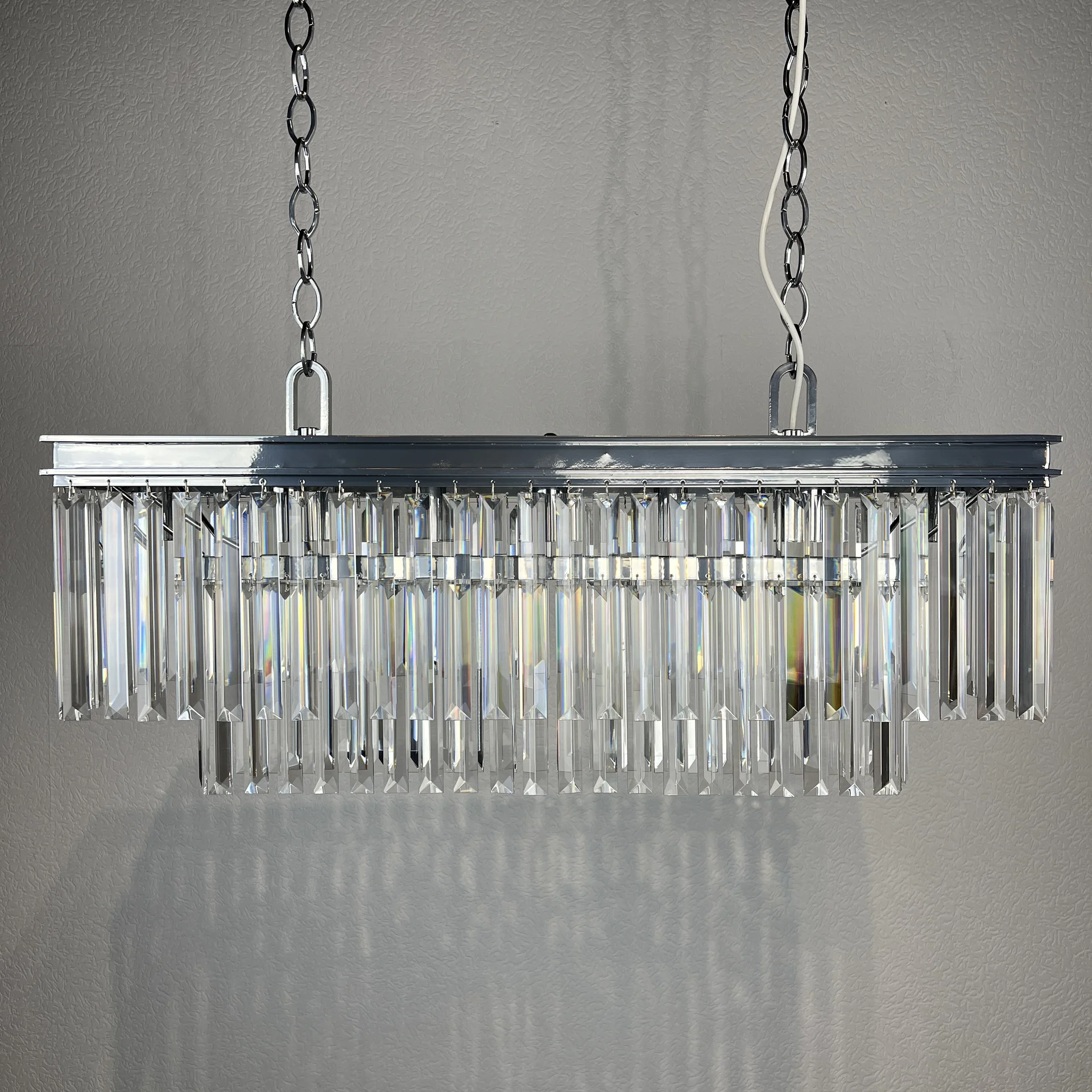 Подвесная люстра RH 1920S ODEON CLEAR GLASS FRINGE chrome - миниатюра 8