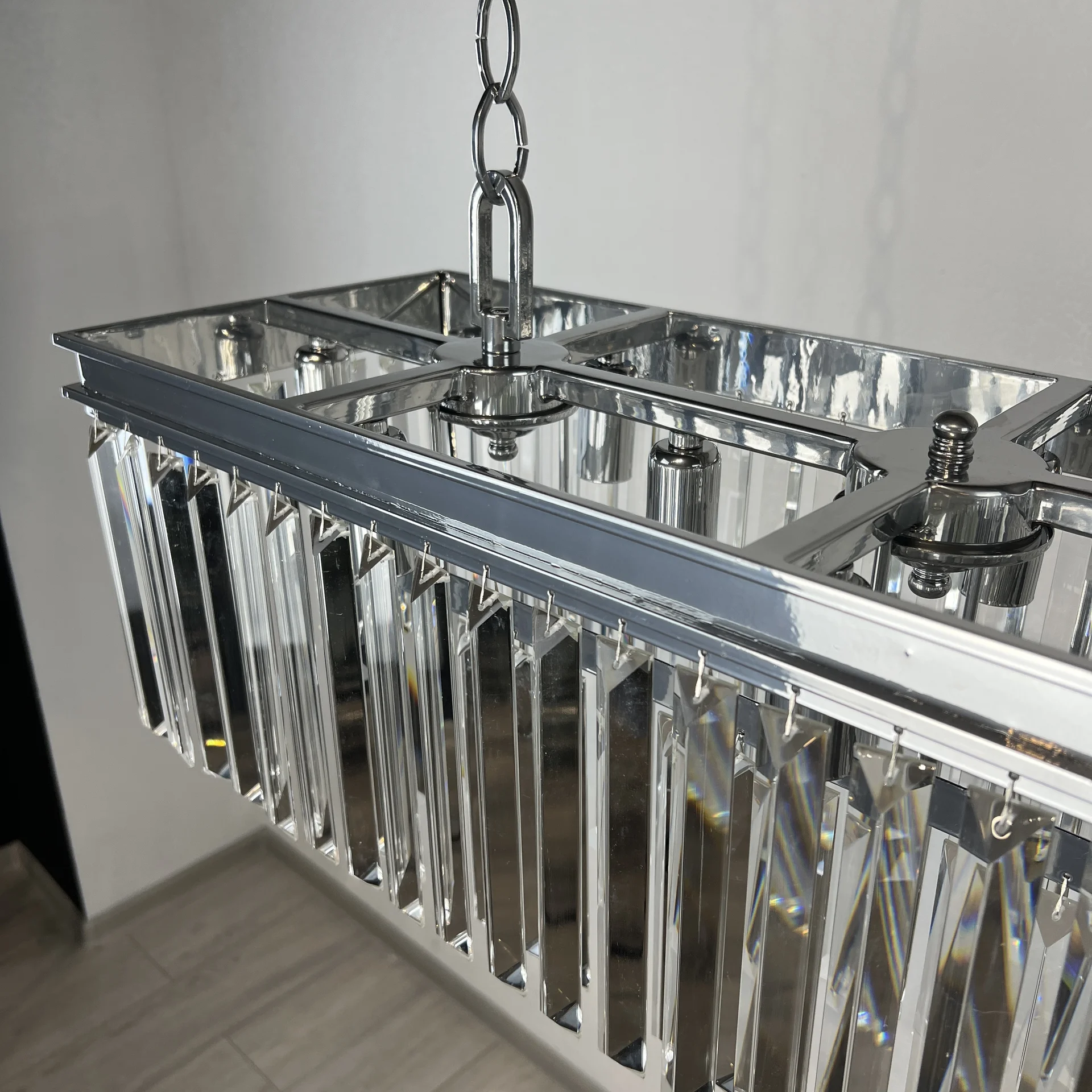 Подвесная люстра RH 1920S ODEON CLEAR GLASS FRINGE chrome - миниатюра 9