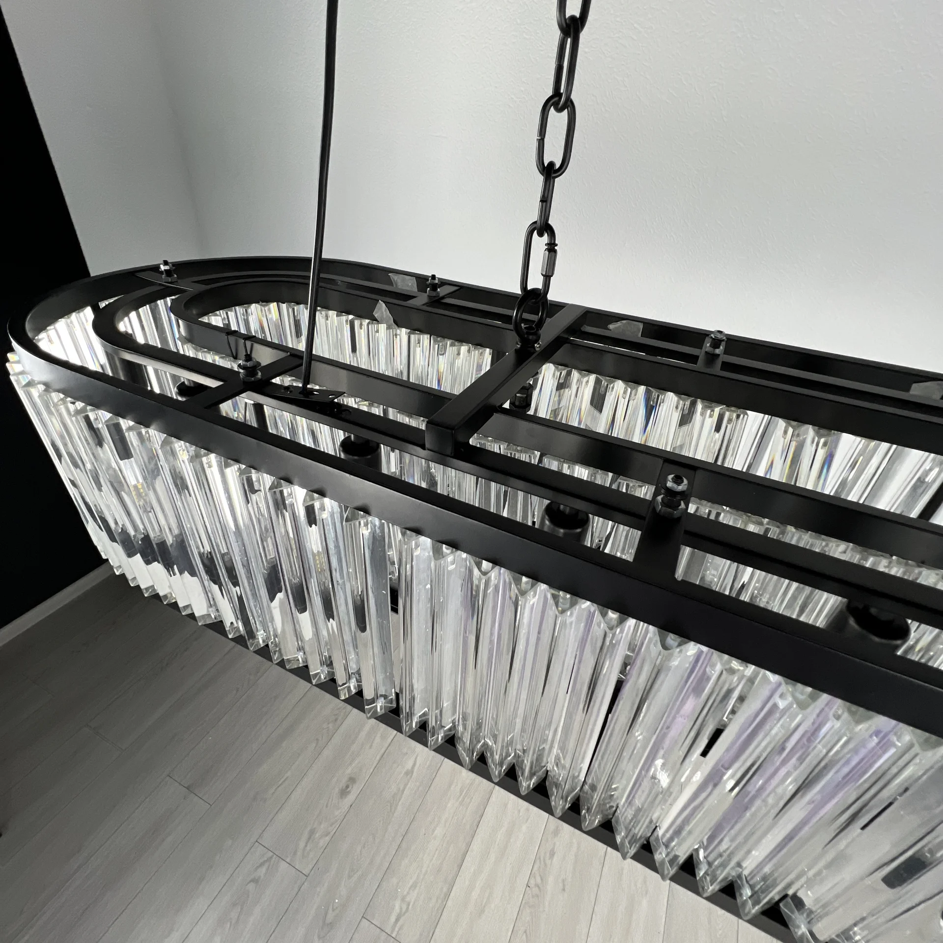 Подвесная люстра RH 1920s Odeon Clear Glass Black 180 - миниатюра 3