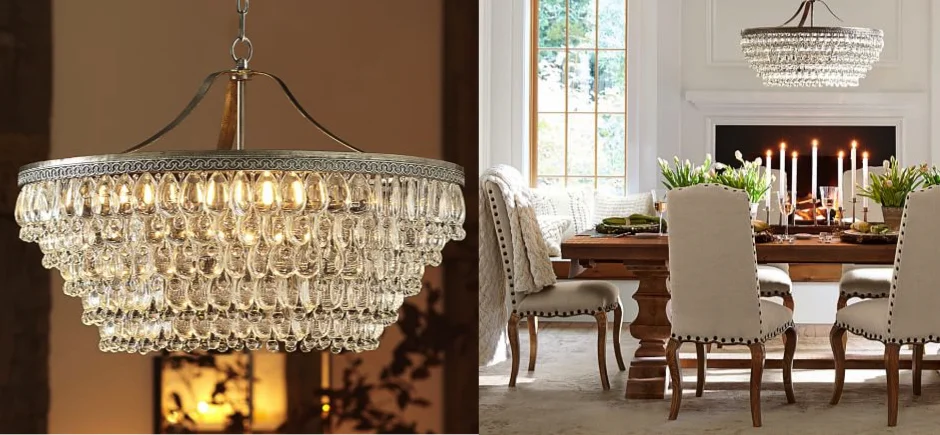 Подвесная люстра Clarissa Glass Drop Petite Round Chandelier - миниатюра 2