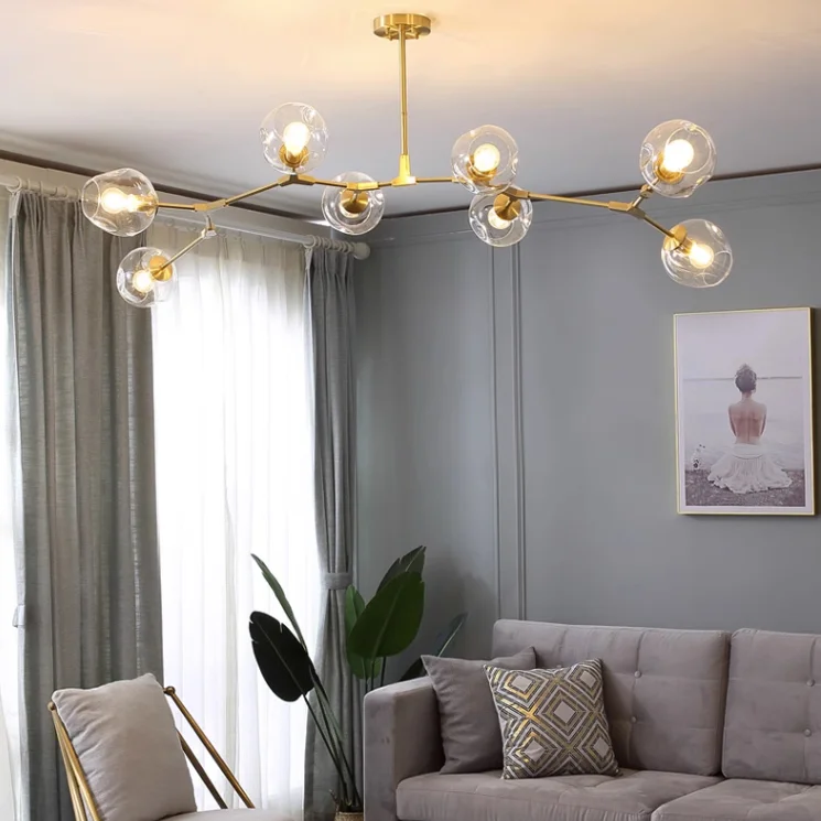 Люстра на штанге Адель Branching Bubble Chandelier L11 Black Amber - миниатюра 12