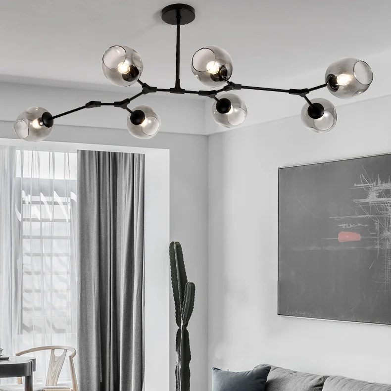 Люстра на штанге Адель Branching Bubble Chandelier L11 Black Amber - миниатюра 5