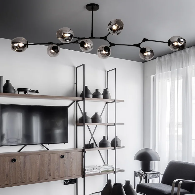 Люстра на штанге Адель Branching Bubble Chandelier L11 Black Amber - миниатюра 8