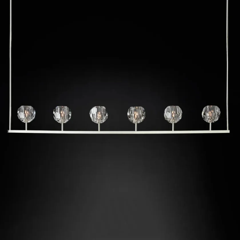 Люстра RH Boule De Cristal Linear Chandelier 6 Nickel - изображение 1