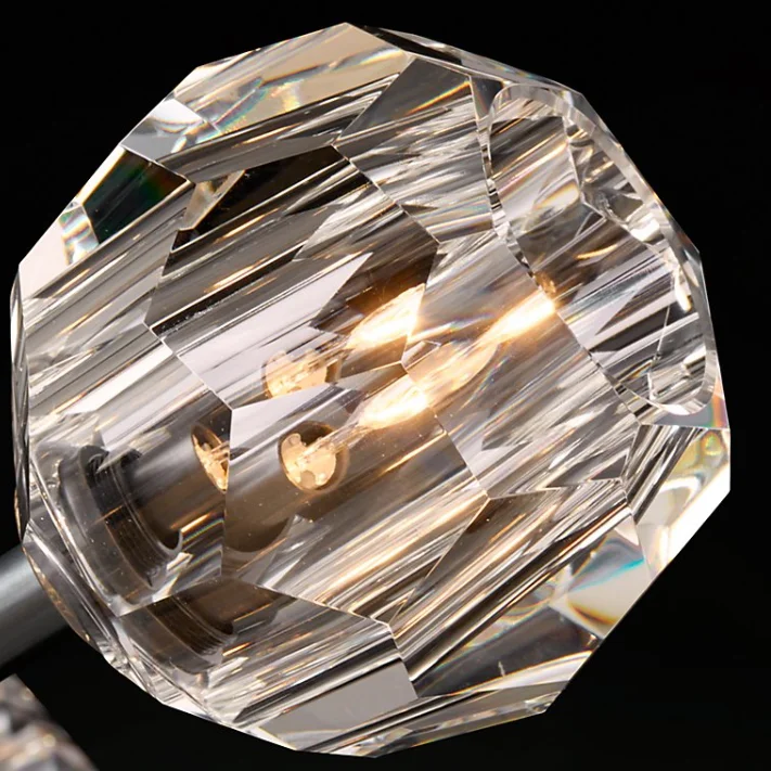 Люстра RH Boule De Cristal Linear Chandelier 6 Nickel - миниатюра 3