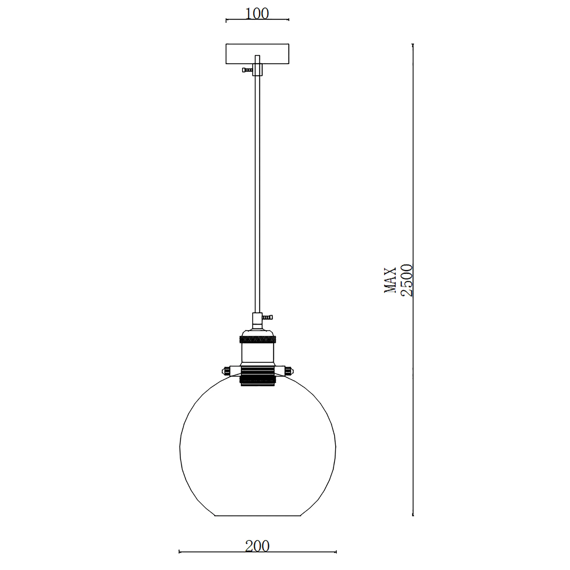 Подвесной светильник Loft Clear Glass Sphere Cloche Дымчатый - миниатюра 2