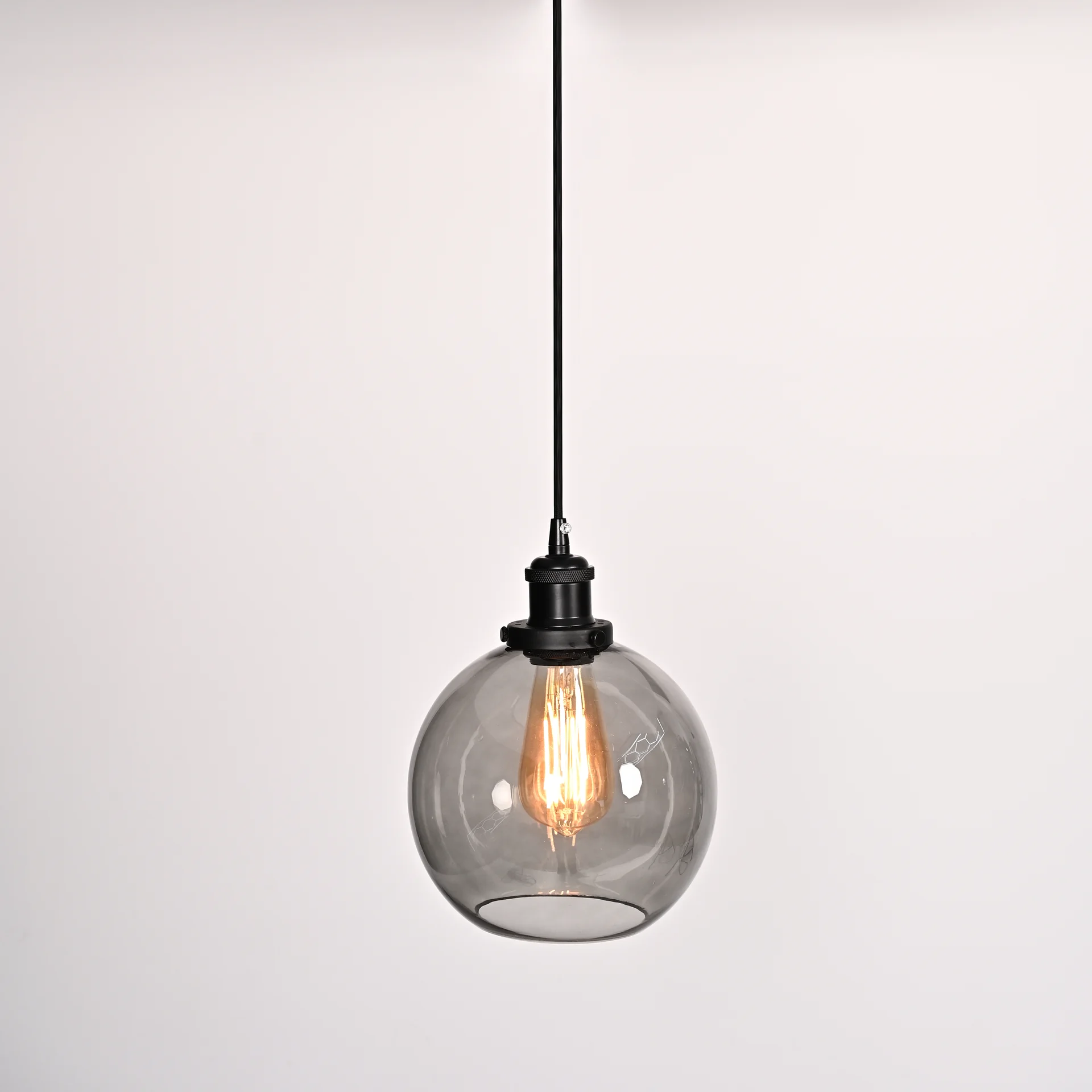 Подвесной светильник Loft Clear Glass Sphere Cloche Дымчатый - миниатюра 3