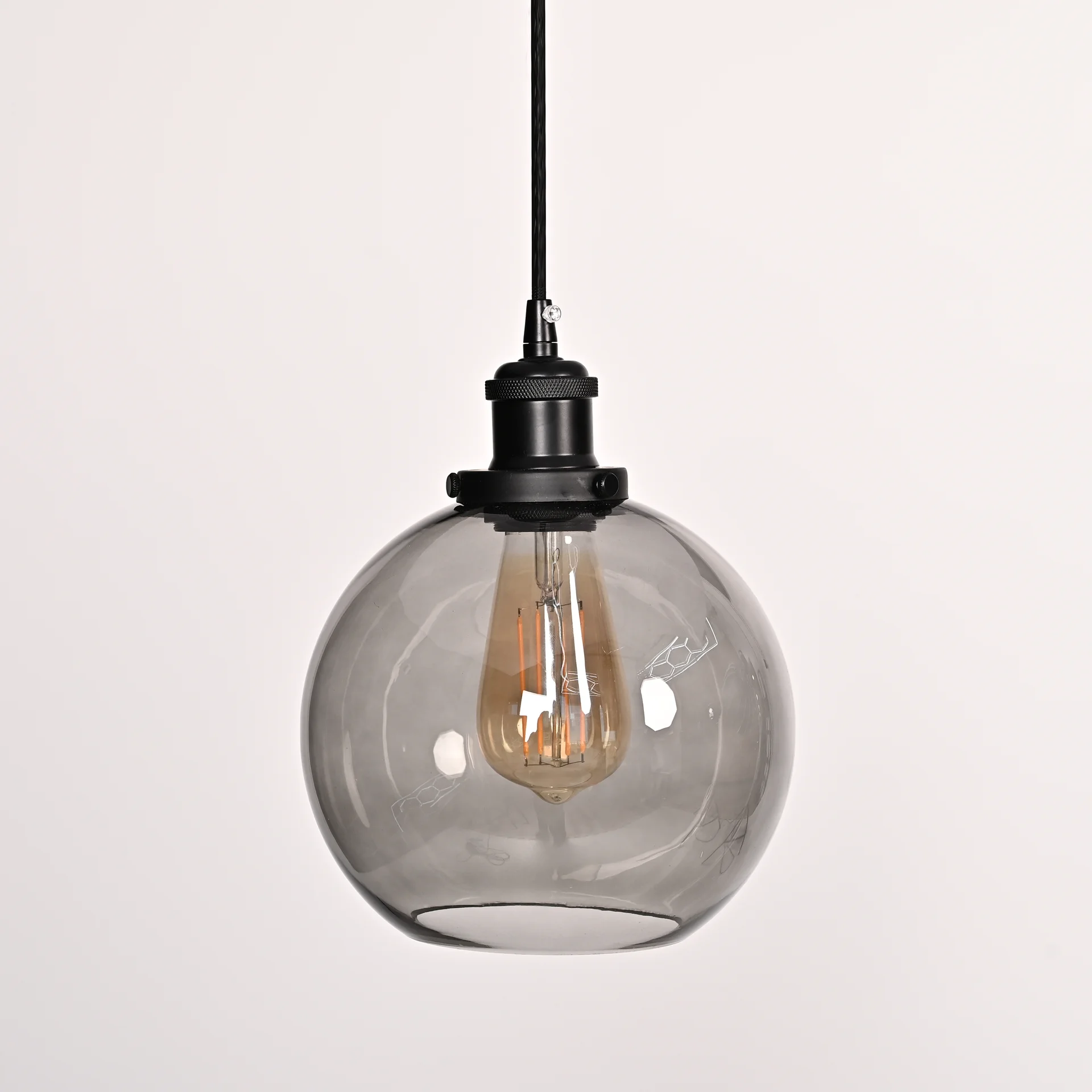 Подвесной светильник Loft Clear Glass Sphere Cloche Дымчатый - миниатюра 6