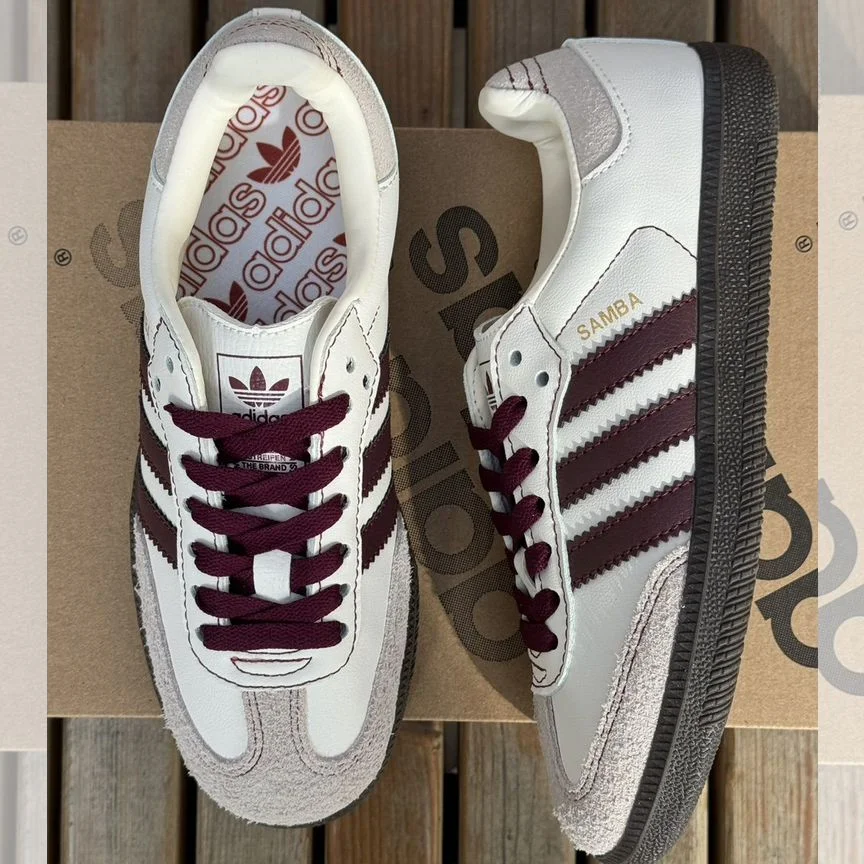 Adidas samba OG wonder white maroon - миниатюра 2