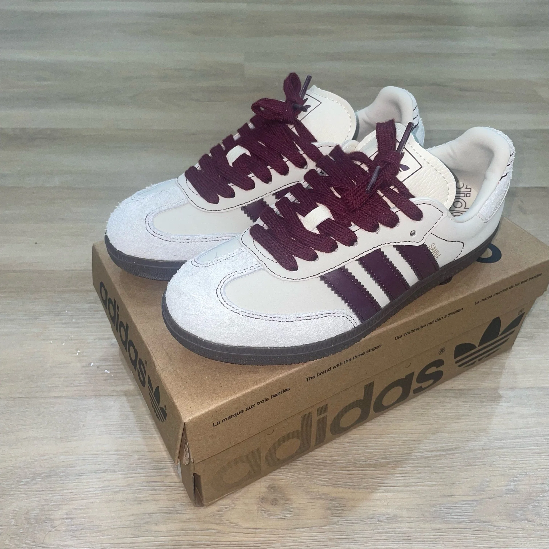 Adidas samba OG wonder white maroon - миниатюра 5