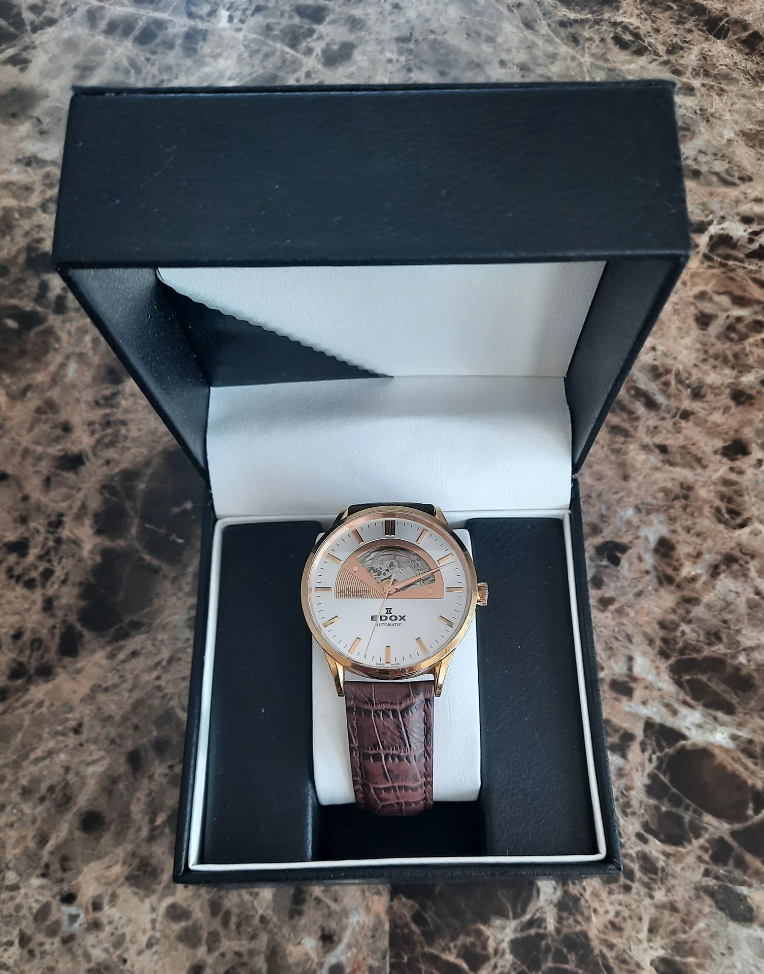 Мужские швейцарские механические часы Edox - миниатюра 2