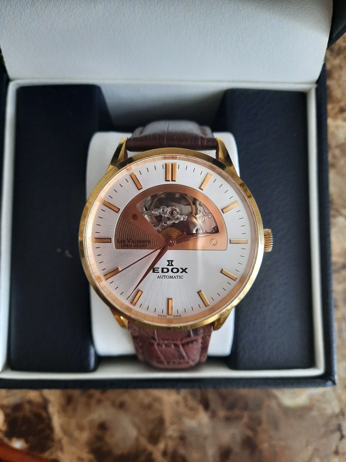 Мужские швейцарские механические часы Edox - миниатюра 6