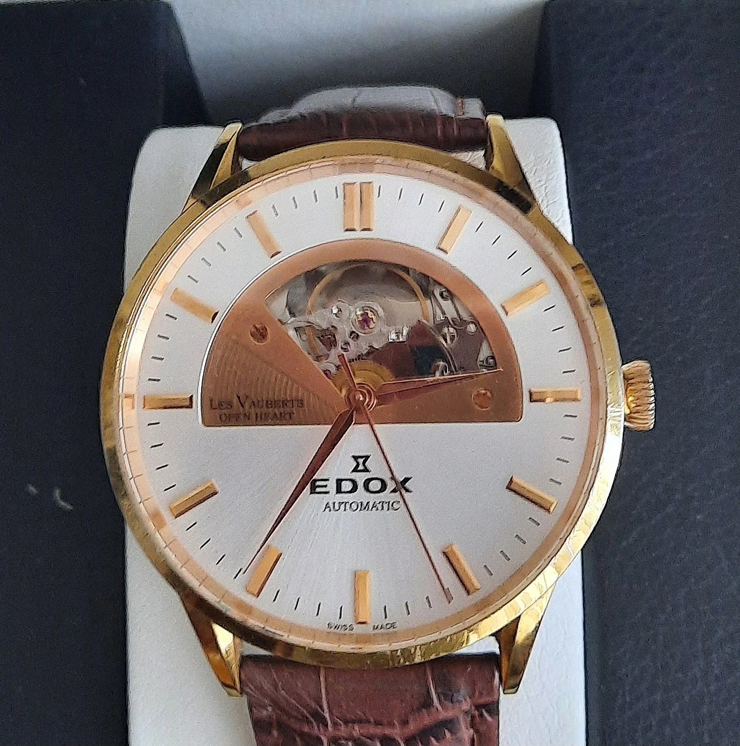 Мужские швейцарские механические часы Edox - миниатюра 7