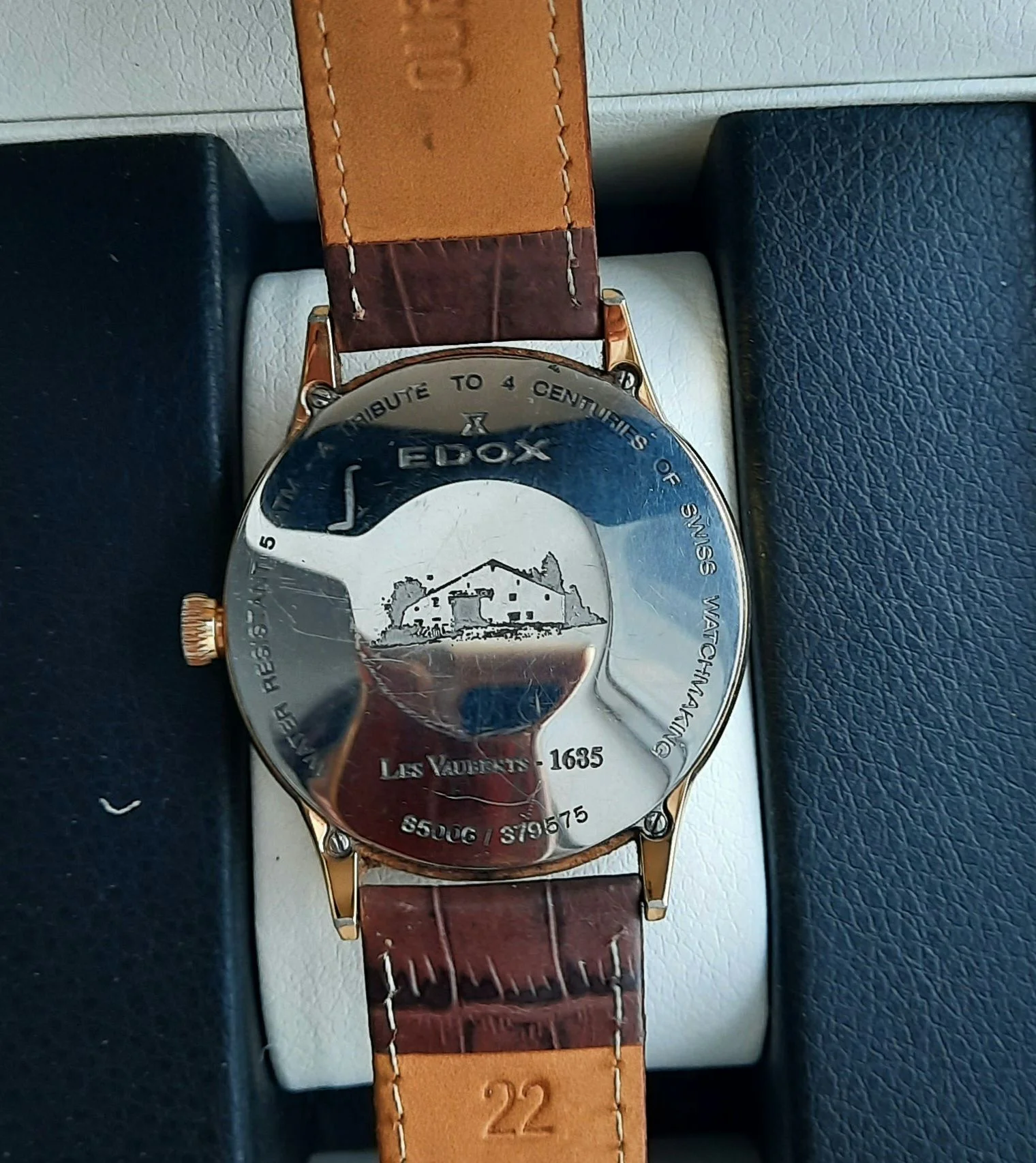 Мужские швейцарские механические часы Edox - миниатюра 9