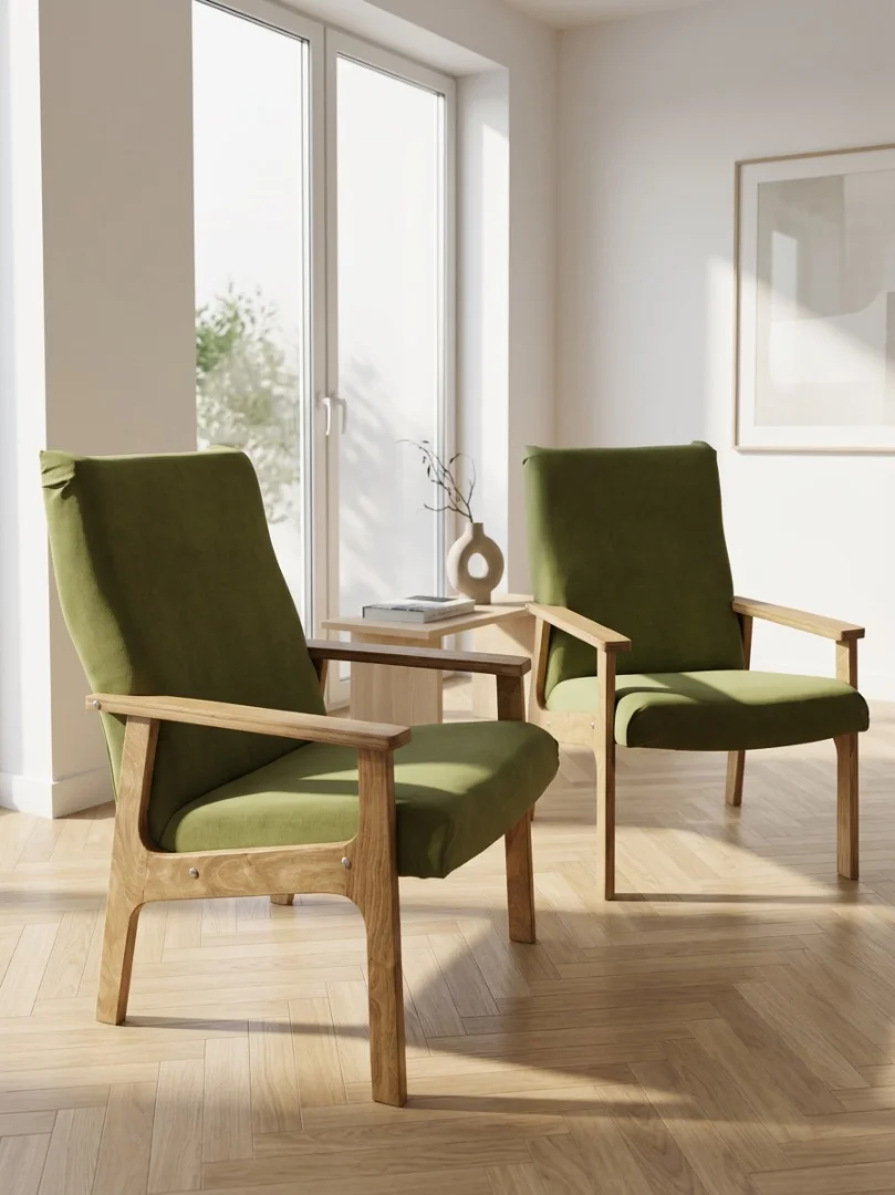 Дизайнерское кресло 60-х Mid-century Олива - изображение 1