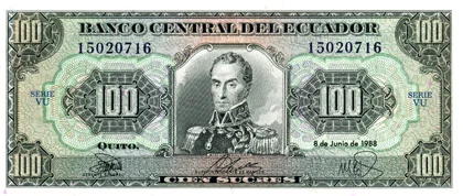 Банкнота 100 сукре, Эквадор