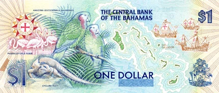 Банкнота 1 доллар. Багамы. - миниатюра 2