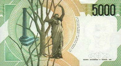 Банкнота 5000 лир, Италия - миниатюра 2