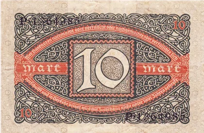 Банкнота 10 марок, Германия. - миниатюра 2