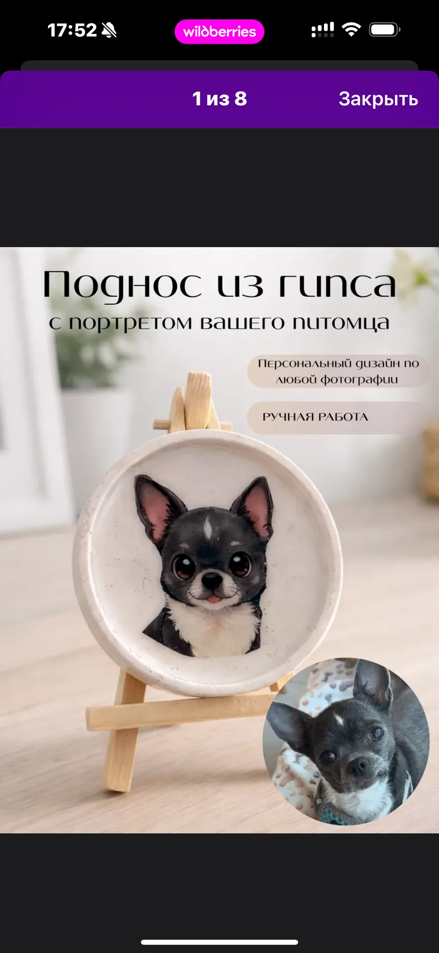 Гипсовая тарелка с портретов вашего питомца - изображение 1