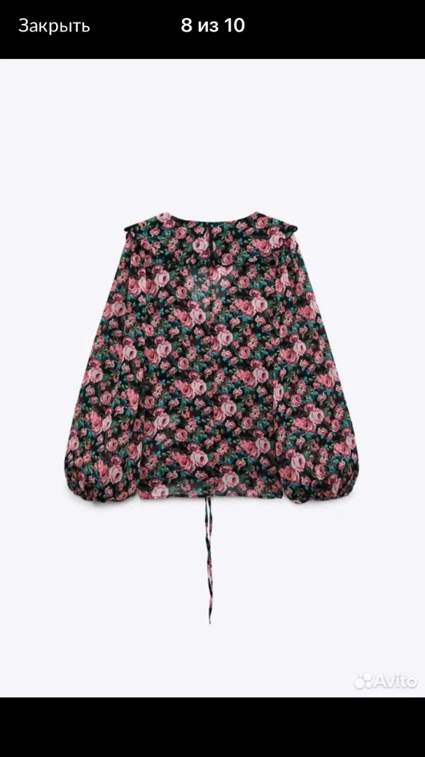 Блузка Zara с розами - миниатюра 4
