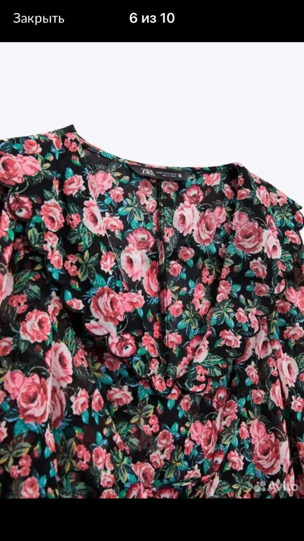 Блузка Zara с розами - миниатюра 6
