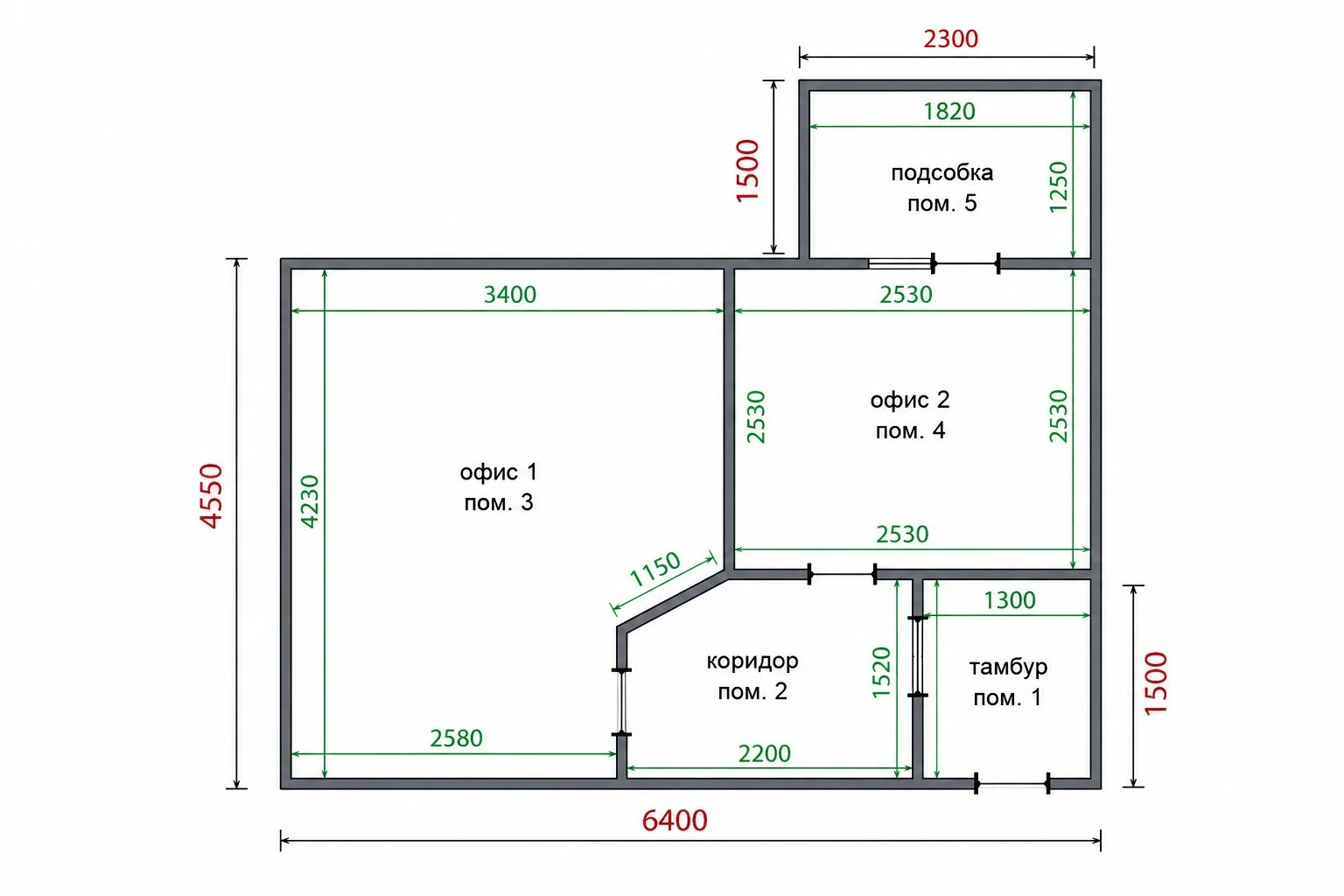 Утепленный модульный офис 32 м², зимний - миниатюра 2
