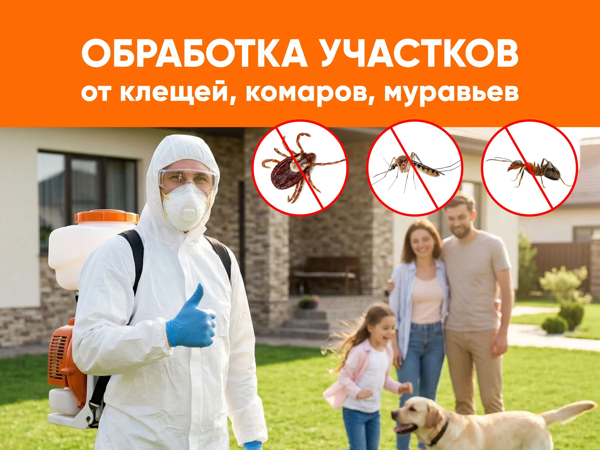 Обработка участка от клеща,комара, муравья, мухи. - изображение 1