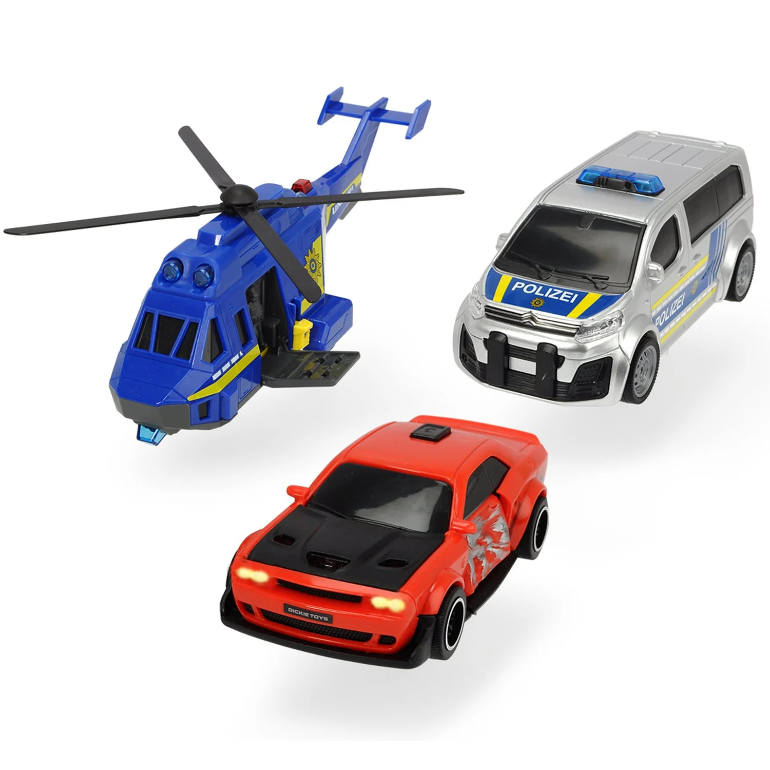 Набор полицейская погоня вертолет и машинки Dickie Toys