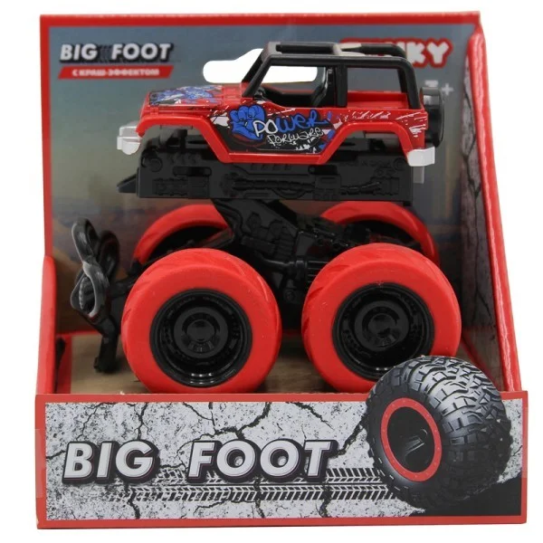 Машинка 12,5 с краш-эффектом, пул-бэк, красная, Funky toys 60006 - миниатюра 2