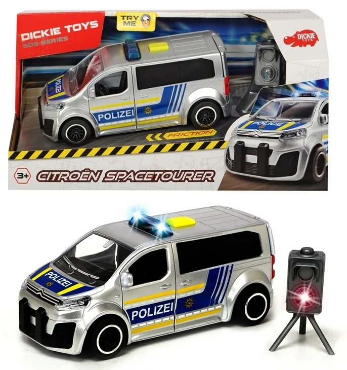 Машинка полицейский минивэн Citroen Space Tourer фрикционный 15см свет звук Dickie Toys 3713010 - изображение 1