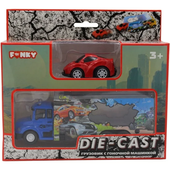 Набор грузовик плюс машинка die-cast - миниатюра 2