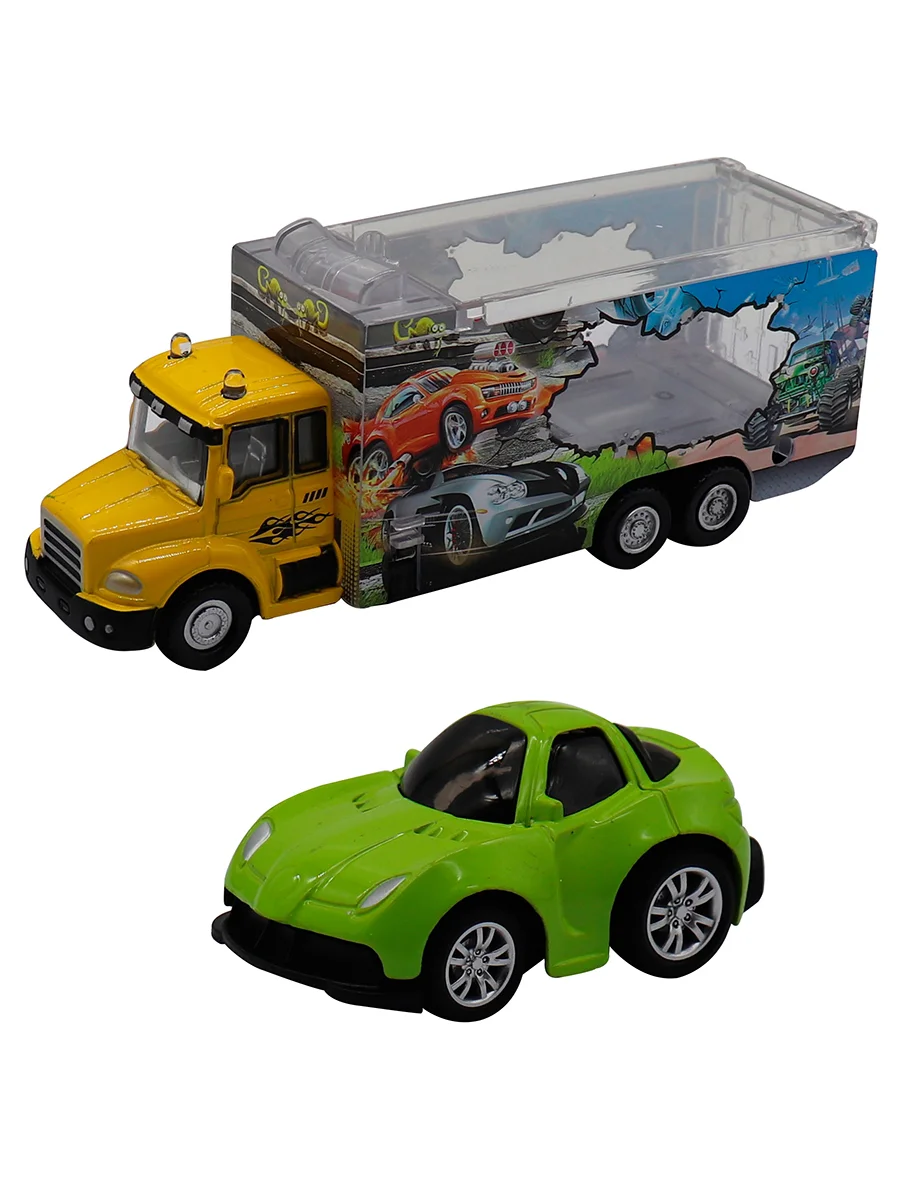 Набор грузовик плюс машинка die-cast зеленая - изображение 1