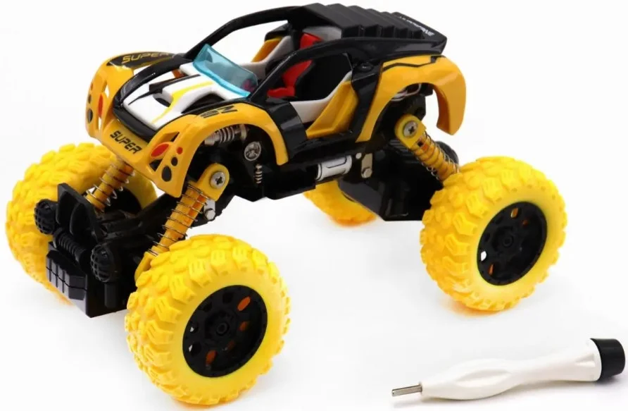 Машинка багги DIY 17 см металлическая желтого цвета Funky Toys 1/72 YS0281530 - изображение 1