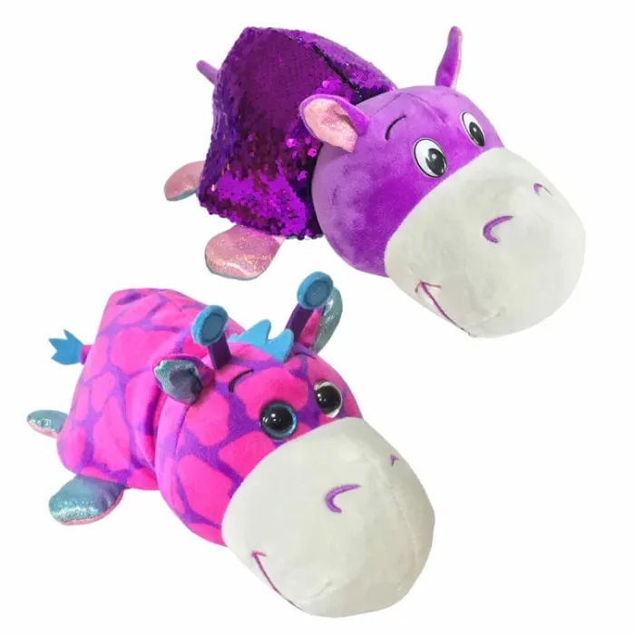 Мягкая игрушка Вывернушка Жираф-Бегемот 1TOY
