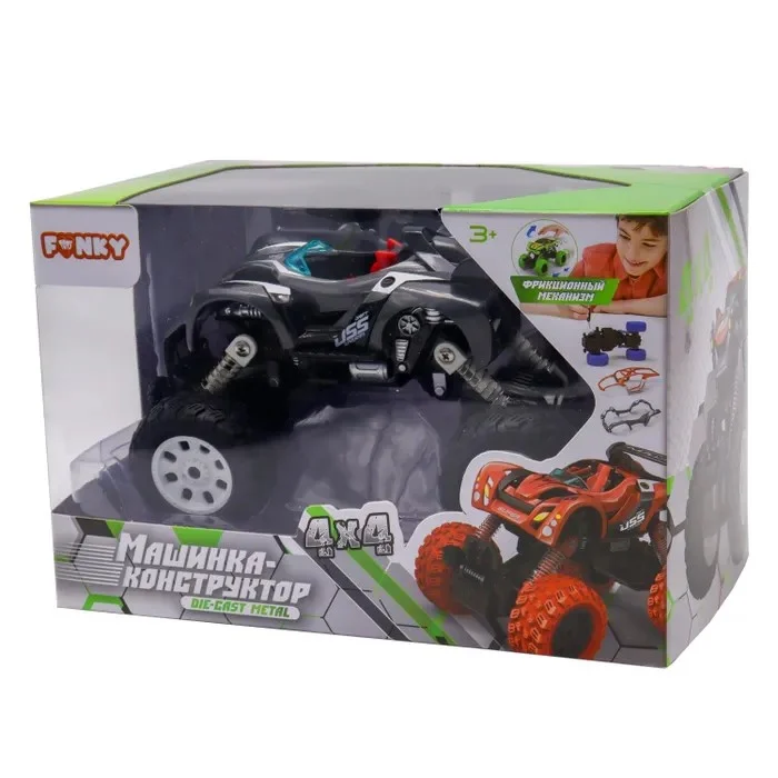 Машинка багги DIY 17 см, металлическая серого цвета Funky Toys 1/72 - миниатюра 2