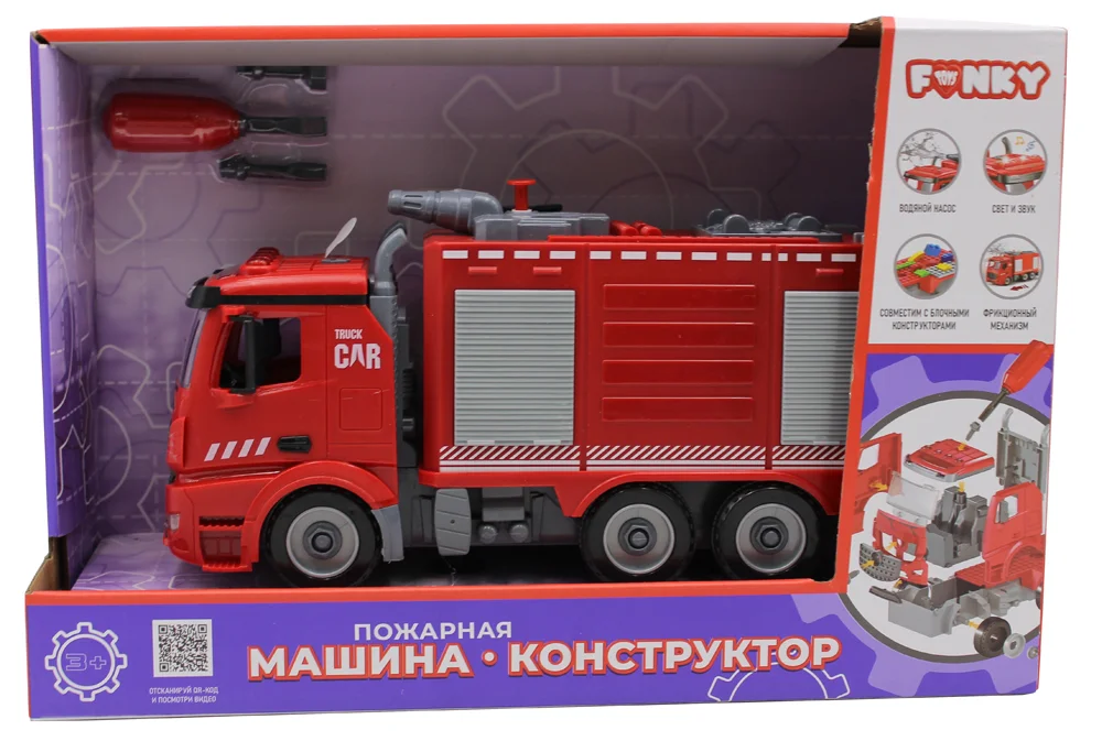 Пожарная машина-конструктор Funky toys - миниатюра 4