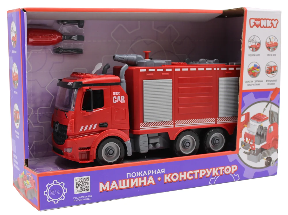 Пожарная машина-конструктор Funky toys - миниатюра 5