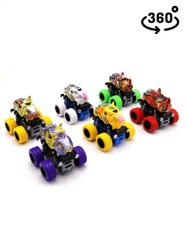 Машинка инерционная 4x4 Звери 9 5 см рессоры дизайны в ассортименте Funky toys - изображение 1