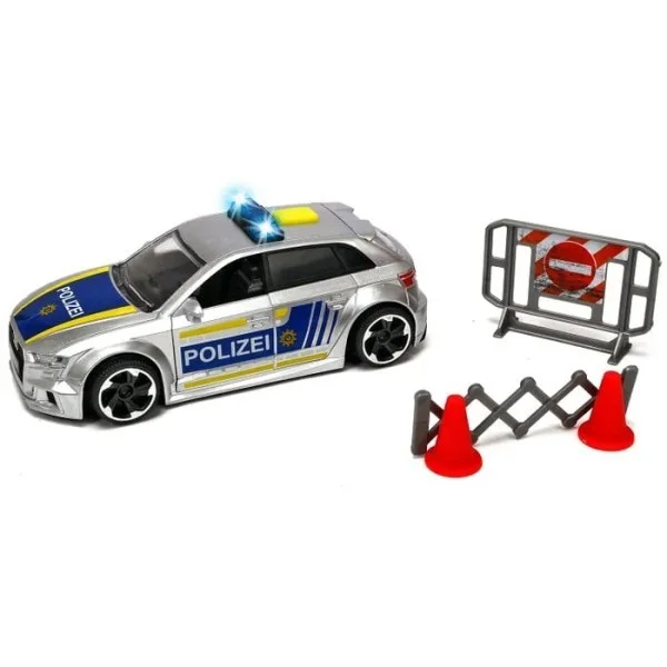 Полицейская машинка Audi RS3 фрикционная 15 см свет звук акс. Dickie Toys 3713011-1 - изображение 1