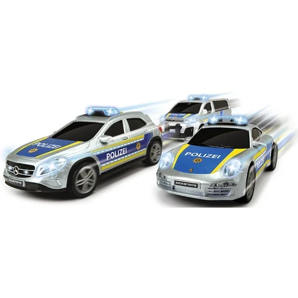 Полицейская машинка фрикционная 3 вида 15см свет звук Dickie Toys 3712014 - миниатюра 2