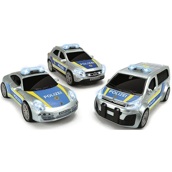 Полицейская машинка фрикционная 3 вида 15см свет звук Dickie Toys 3712014 - миниатюра 3