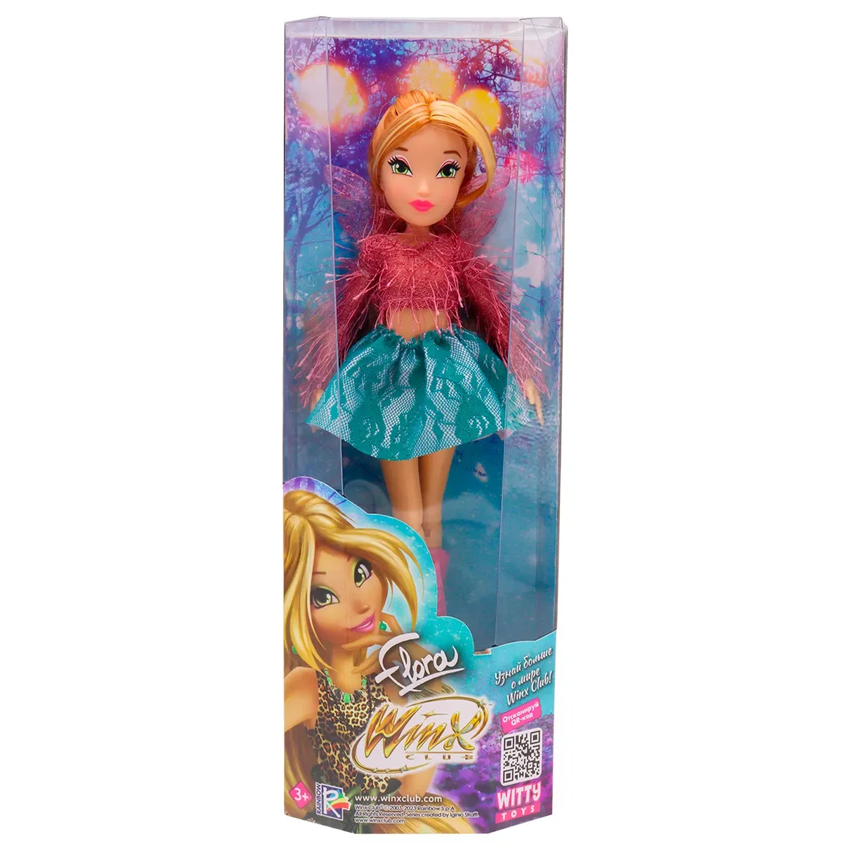 Шарнирная кукла Winx Club Модная Флора с крыльями - миниатюра 2