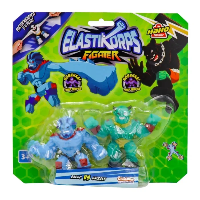 Фигурки-тянучки fighters Бадбо и Гризли Elastikorps EKFG07BL-3 - миниатюра 4