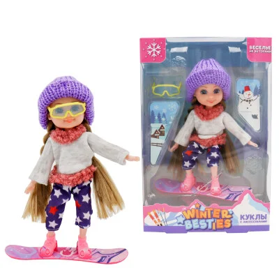 Шарнирная кукла Тесса на сноуборде Funky toys - изображение 1