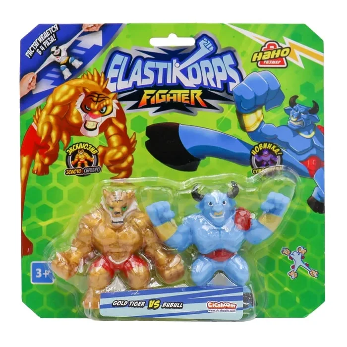 Фигурки-тянучки fighters Золотой Тигр и Синий Бык Elastikorps EKFG07BL-6 - миниатюра 4