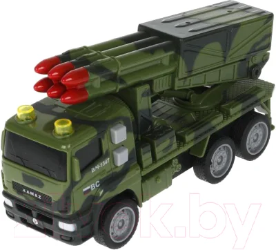 335144 Машина пластик свет-звук KAMAZ РАКЕТНИЦА 17 см подв. элем инерц кам кор. Технопарк в кор.2*36шт - изображение 1