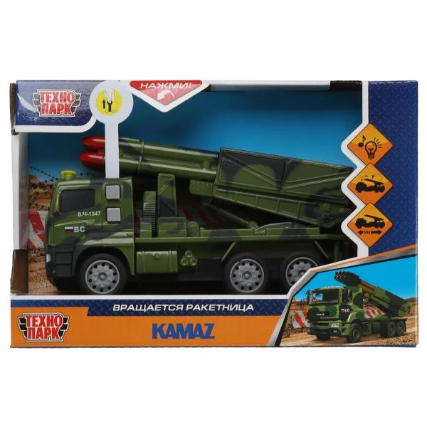 335144 Машина пластик свет-звук KAMAZ РАКЕТНИЦА 17 см подв. элем инерц кам кор. Технопарк в кор.2*36шт - миниатюра 4